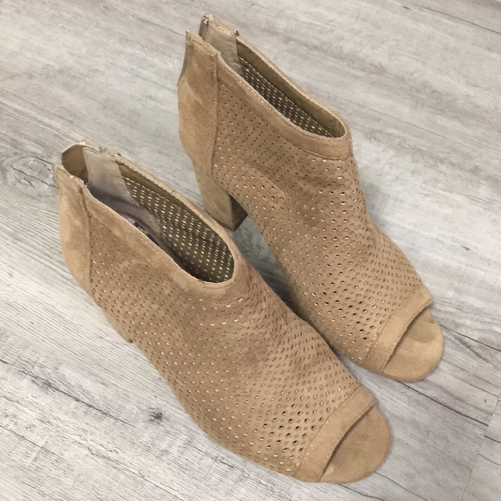 Peep toe booties